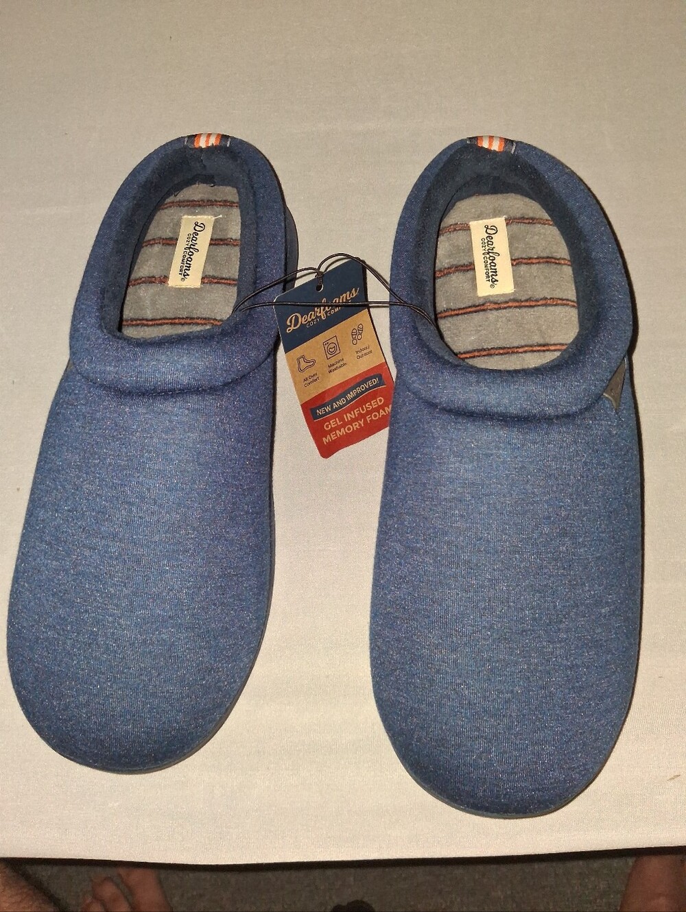 Dearfoams Men's Jersey Clog Slippers - Navy - Size 11/12